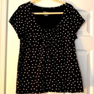 Polka dot short sleeve top by Merona XXL